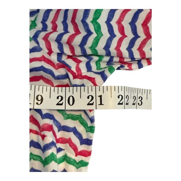 Talbots Tunic Medium Colorful Whale Tail Wavy Print Tie Sleeve Popover Blouse - Picture 6 of 8